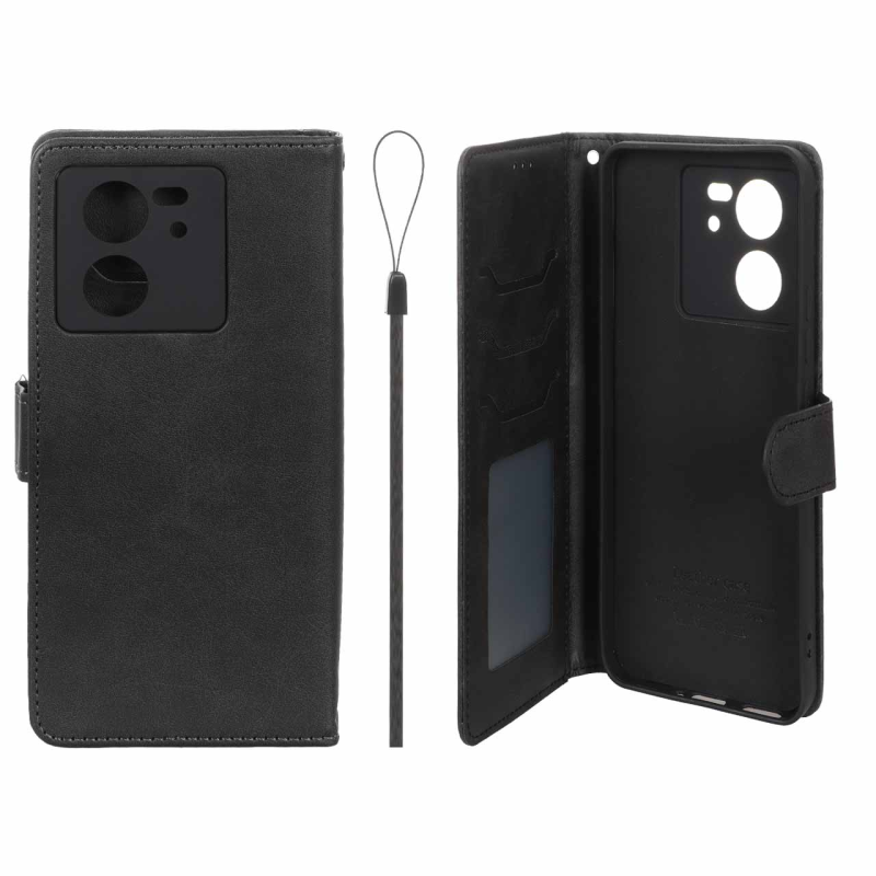 کیف موبایل مگنتی درجه یک داخل خز MNC Plus مدل Xiaomi Mi 13T / Mi 13T Pro - مشکی