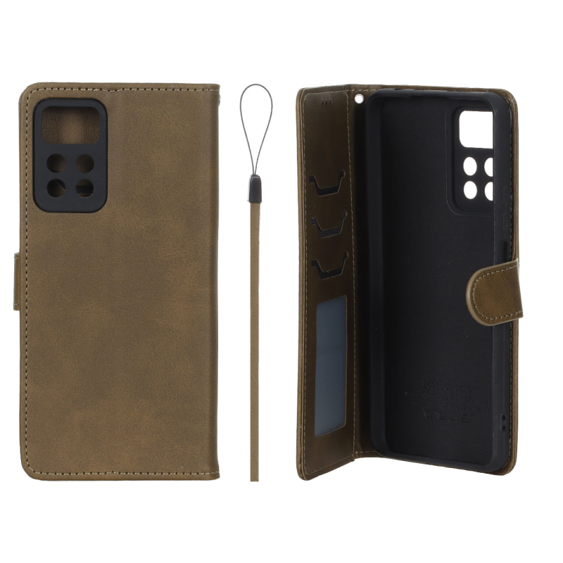 کیف موبایل مگنتی درجه یک داخل خز MNC Plus مدل Xiaomi Redmi Note 11 Pro Plus - سبز زیتونی