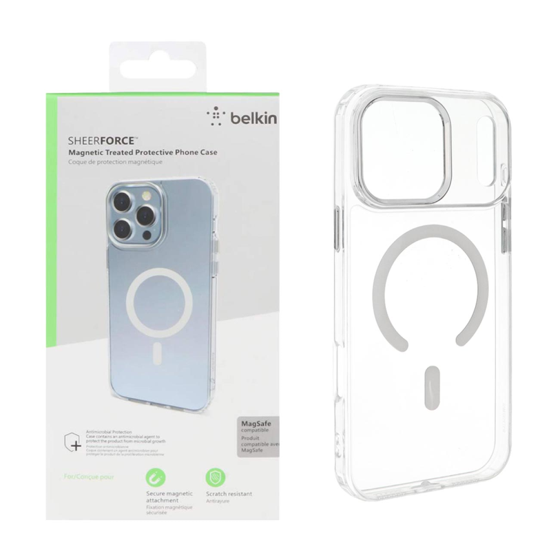 قاب belkin شفاف Magsafe مدل Apple iPhone 17 Pro - کد 1 (پک دار)