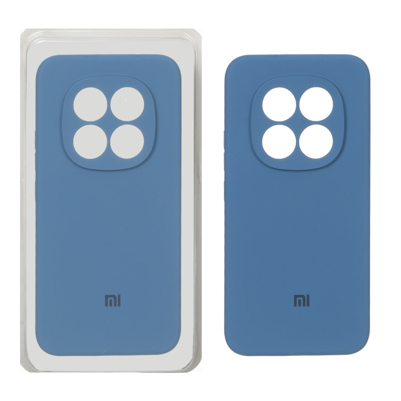 قاب سیلیکونی پاک کنی محافظ لنزدار اورجینال Xiaomi Redmi Note 15 Pro Plus - آبی تیره (پک اصلی)