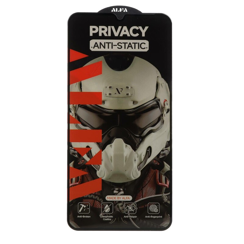 محافظ صفحه نمایش شیشه ای Full Cover ALFA Anti Static Privacy مدل Samsung Galaxy A31 / A32 4G / A33 5G / A22 4G / F22 4G / M22 / M32 4G (بدون پک)