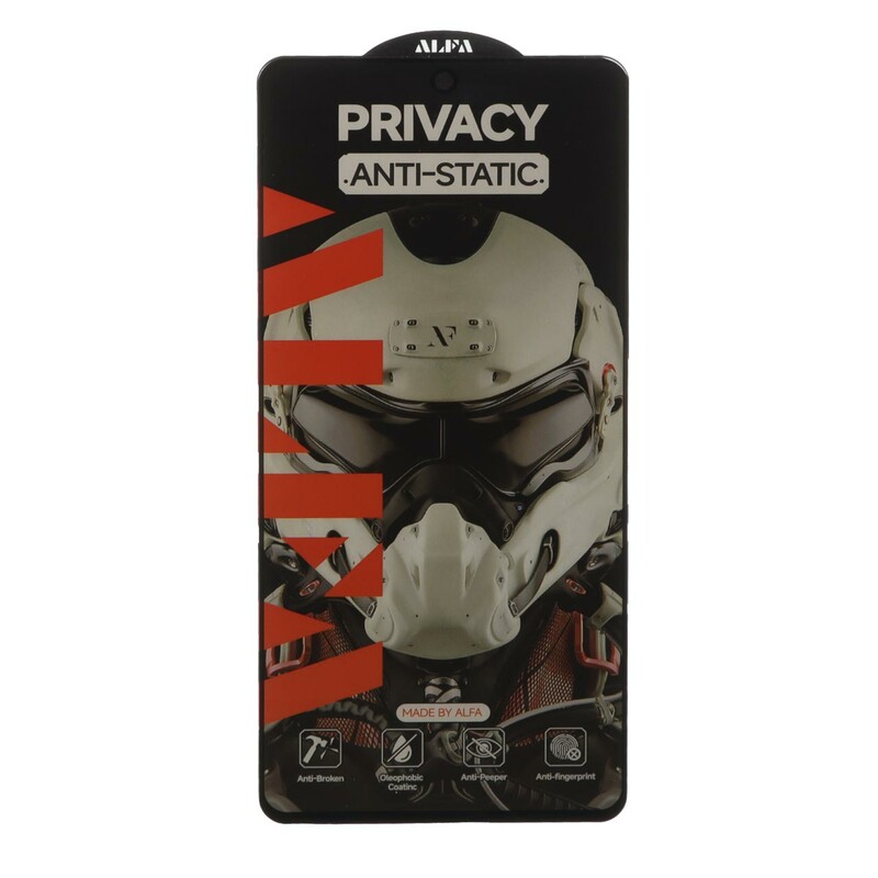 محافظ صفحه نمایش شیشه ای Full Cover ALFA Anti Static Privacy مدل Xiaomi Redmi Note 12S / Redmi Note 11 4G / Redmi Note 11S / Redmi Note 10 4G / Redmi Note 10S / Poco M5S / Poco M4 Pro 4G