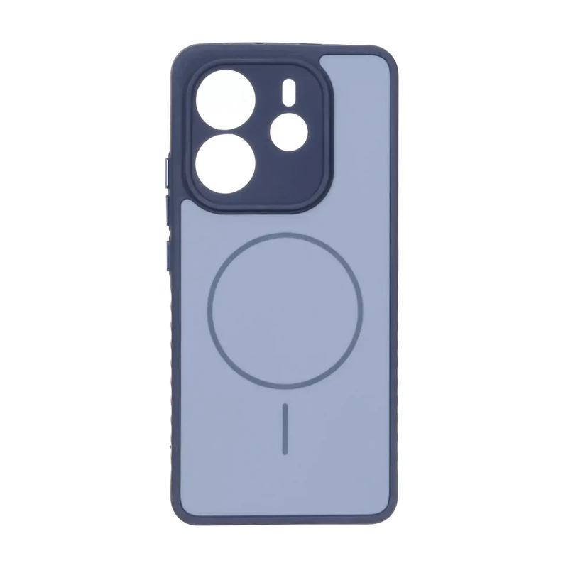 قاب Soft طرح مگ سیف محافظ لنزدار Xiaomi Redmi Note 14 4G - آبی