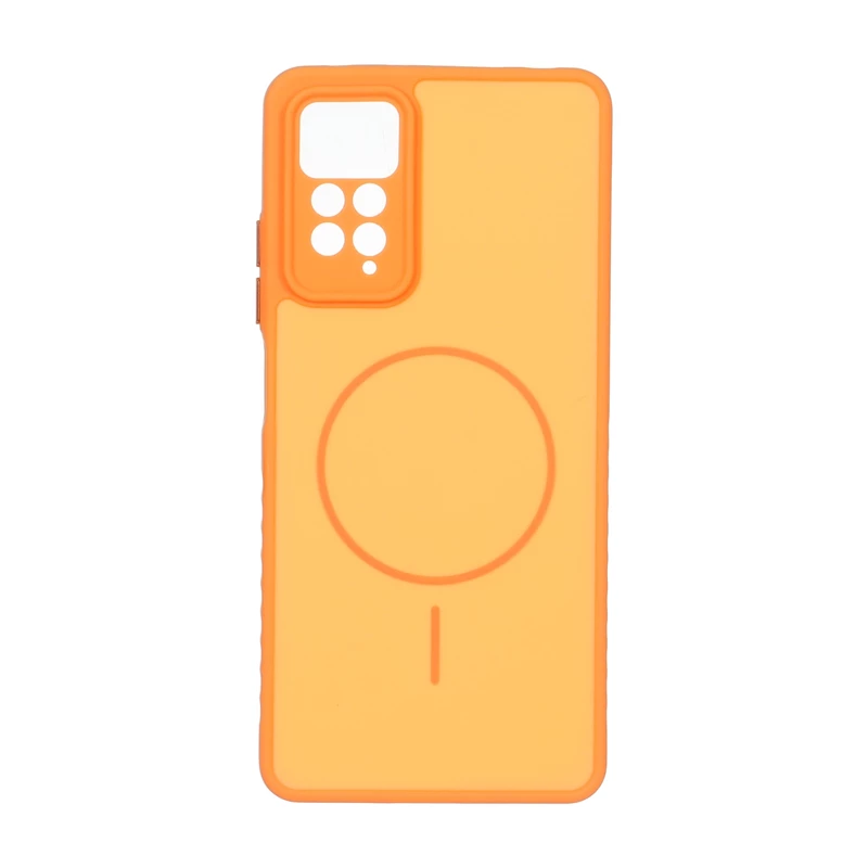 قاب Soft طرح مگ سیف محافظ لنزدار Xiaomi Redmi Note 12 Pro 4G / Redmi Note 11 Pro - نارنجی