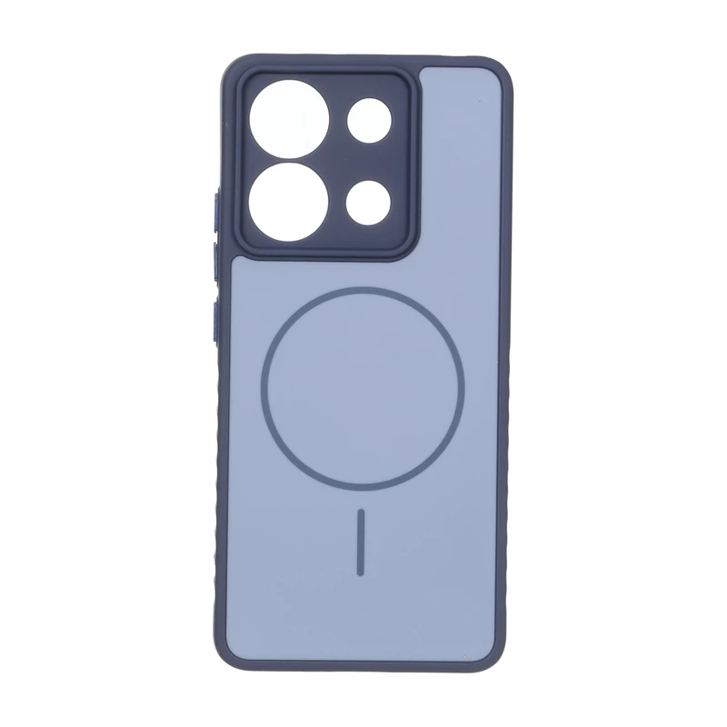 قاب Soft طرح مگ سیف محافظ لنزدار Xiaomi Redmi Note 13 4G - آبی