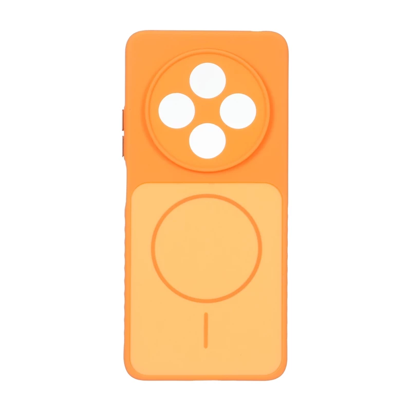 قاب Soft طرح مگ سیف محافظ لنزدار Xiaomi Redmi 14C / Redmi A4 / Poco C75 - نارنجی