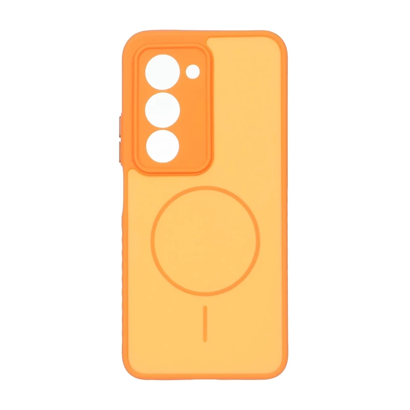 قاب Soft طرح مگ سیف محافظ لنزدار Xiaomi Redmi 15 4G - نارنجی