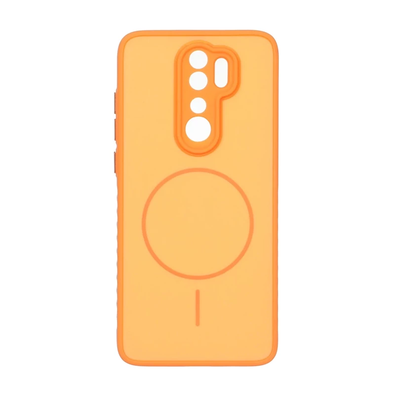 قاب Soft طرح مگ سیف محافظ لنزدار Xiaomi Redmi Note 8 Pro - نارنجی