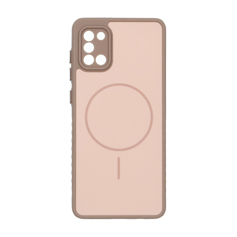 قاب Soft طرح مگ سیف محافظ لنزدار Samsung Galaxy A31 - نسکافه ای
