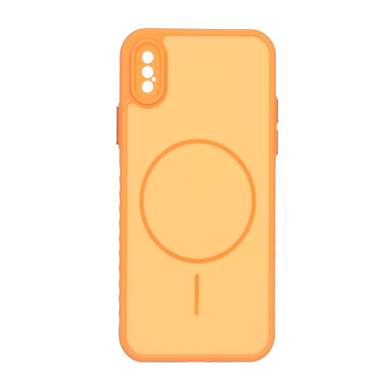 قاب Soft طرح مگ سیف محافظ لنزدار Apple iPhone X / iPhone XS - نارنجی