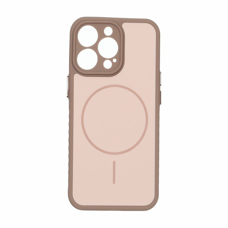 قاب Soft طرح مگ سیف محافظ لنزدار Apple iPhone 13 Pro - صحرایی