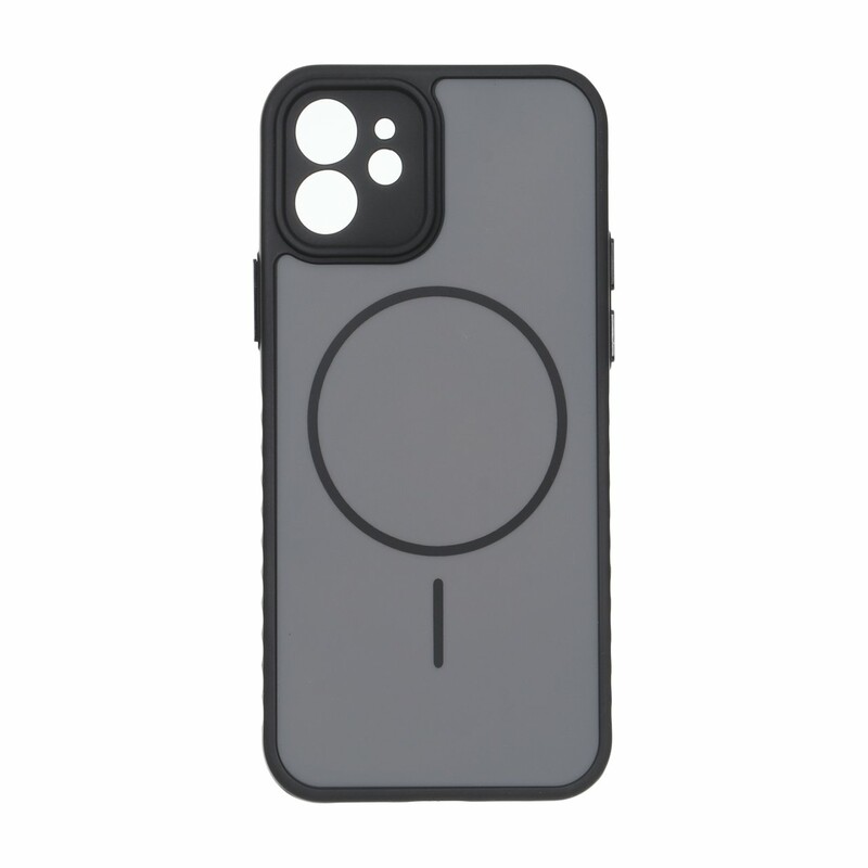 قاب Soft طرح مگ سیف محافظ لنزدار Apple iPhone 12 - مشکی