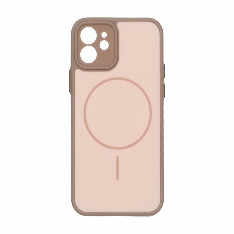 قاب Soft طرح مگ سیف محافظ لنزدار Apple iPhone 12 - صحرایی