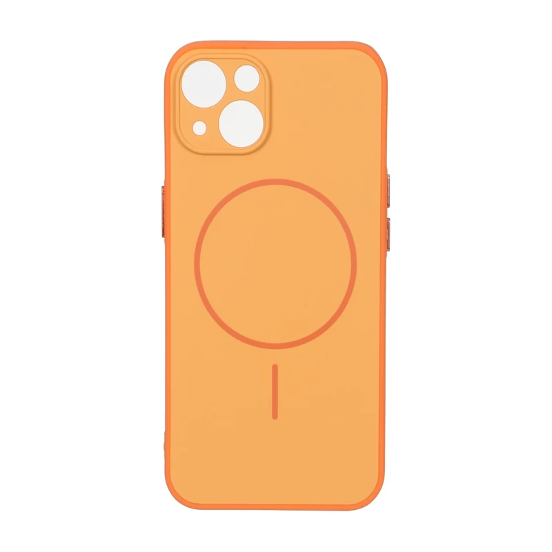 قاب Soft طرح مگ سیف محافظ لنزدار Apple iPhone 13 / iPhone 14 - نارنجی