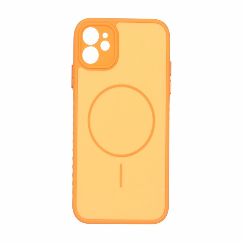 قاب Soft طرح مگ سیف محافظ لنزدار Apple iPhone 11 - نارنجی