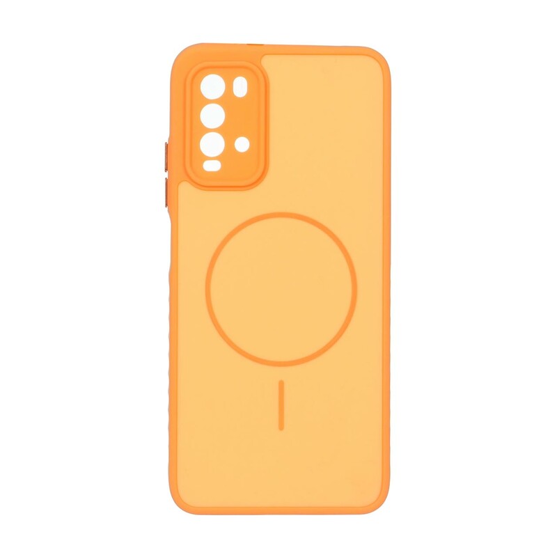 قاب Soft طرح مگ سیف محافظ لنزدار Xiaomi Poco M3 / Redmi 9T 4G - نارنجی