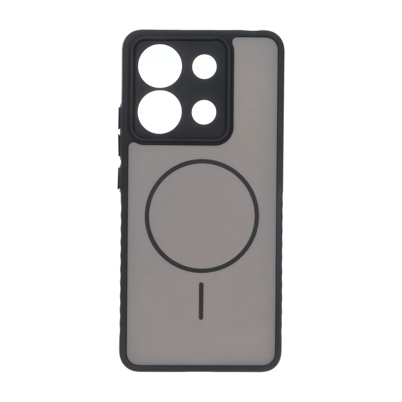 قاب Soft طرح مگ سیف محافظ لنزدار Xiaomi Redmi Note 13 4G - خاکستری