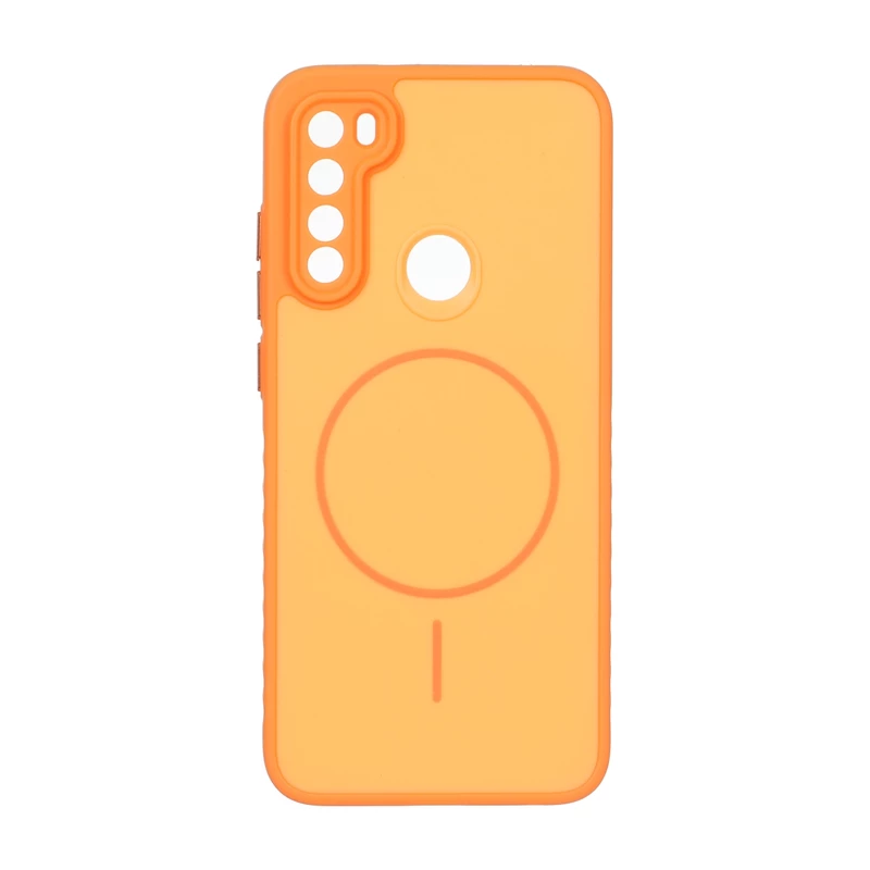 قاب Soft طرح مگ سیف محافظ لنزدار Xiaomi Redmi Note 8 - نارنجی