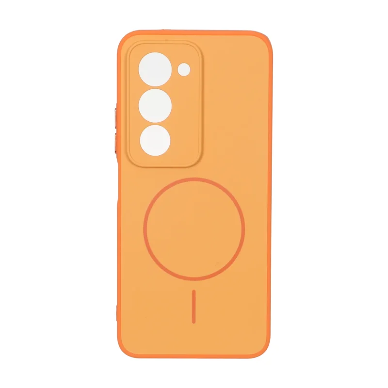 قاب Soft طرح مگ سیف محافظ لنزدار Xiaomi Redmi 15 4G - نارنجی