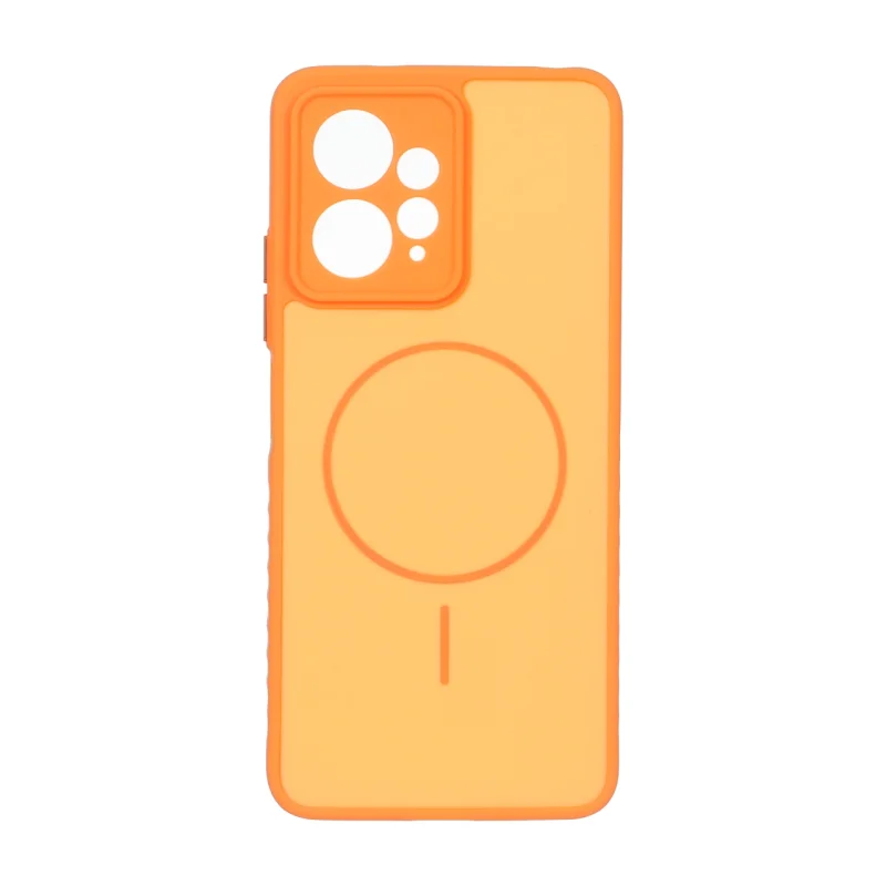 قاب Soft طرح مگ سیف محافظ لنزدار Xiaomi Redmi Note 12 4G - نارنجی
