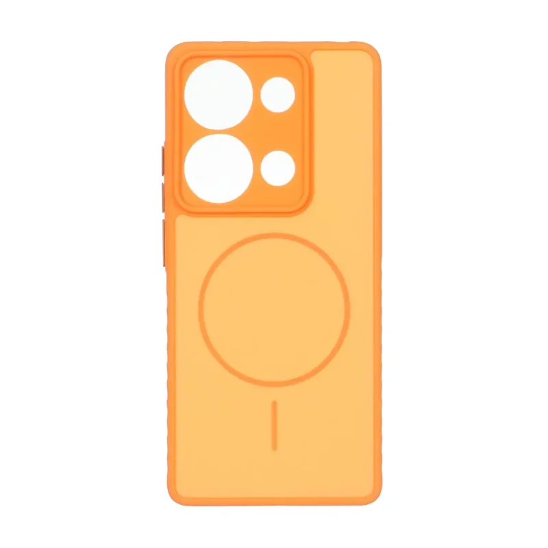 قاب Soft طرح مگ سیف محافظ لنزدار Xiaomi Redmi Note 13 4G - نارنجی
