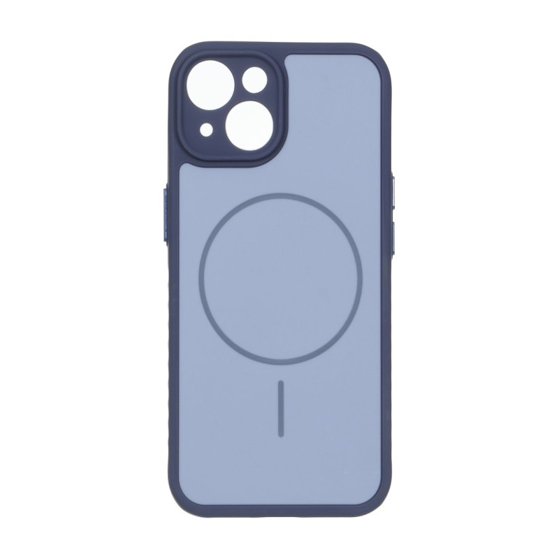 قاب Soft طرح مگ سیف محافظ لنزدار Apple iPhone 15 - آبی