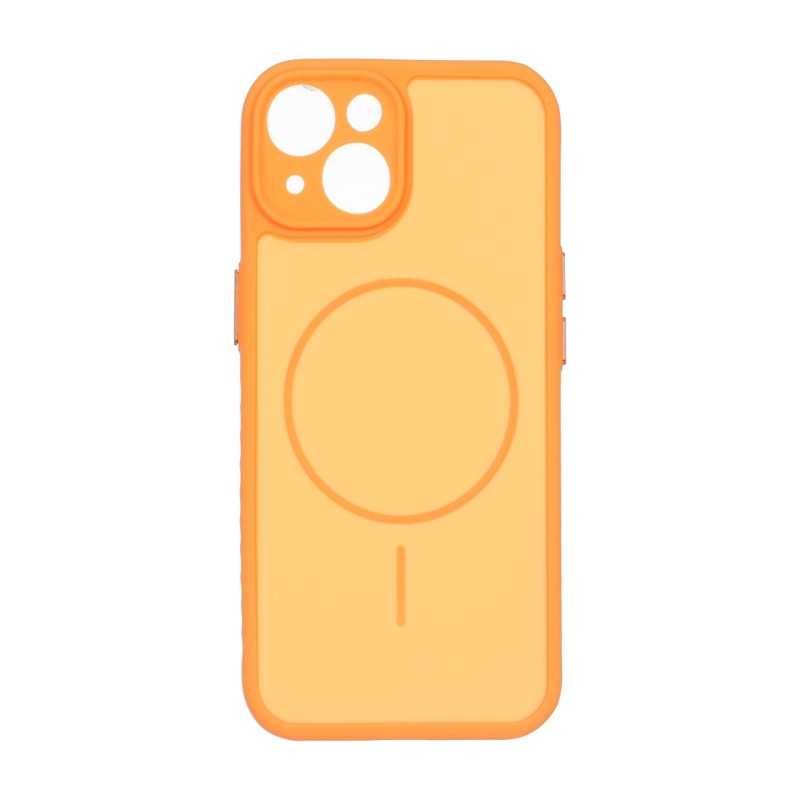 قاب Soft طرح مگ سیف محافظ لنزدار Apple iPhone 15 - نارنجی