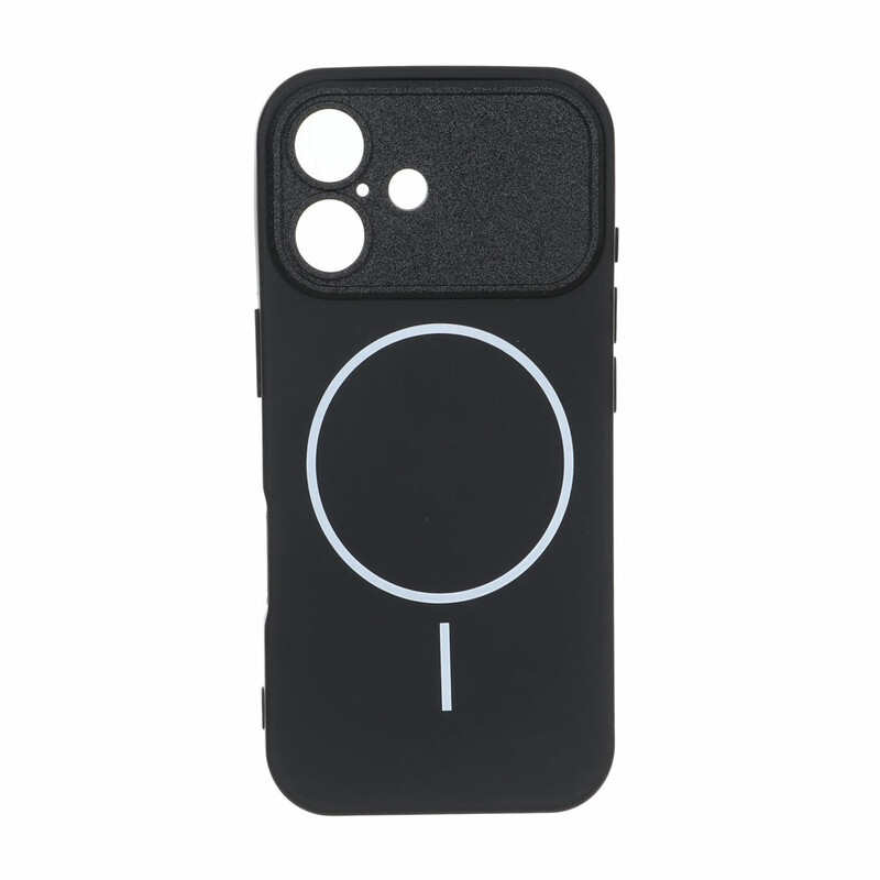 قاب طرح مگ سیف دور لنز Texture مدل Apple iPhone 16 - مشکی