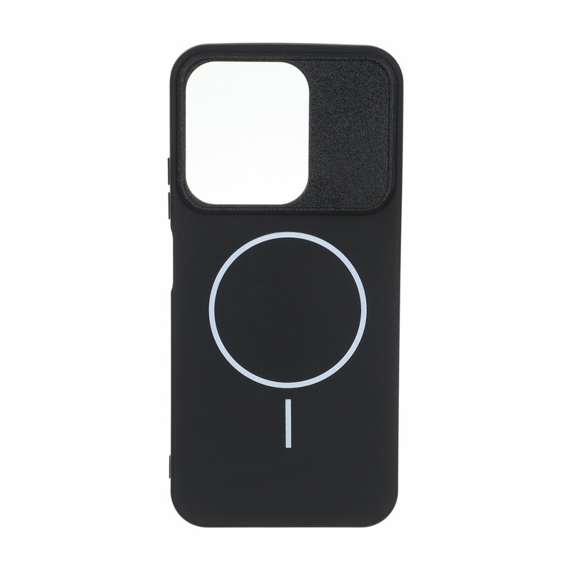 قاب طرح مگ سیف دور لنز Texture مدل Xiaomi Redmi 15C / Poco C85 - مشکی