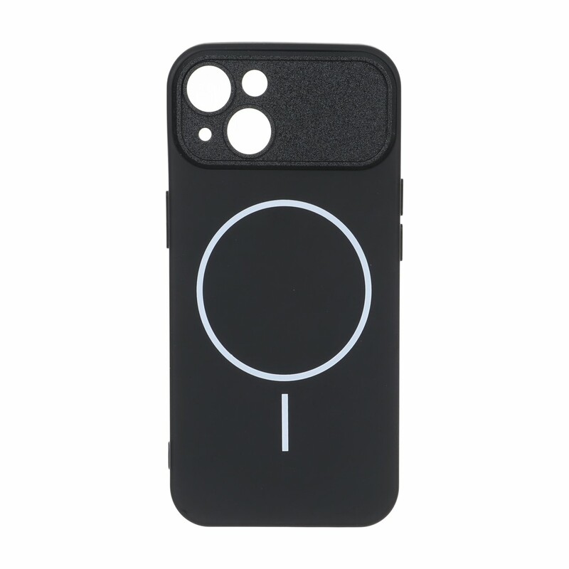 قاب طرح مگ سیف دور لنز Texture مدل Apple iPhone 13 / iPhone 14 - مشکی