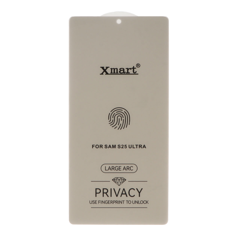 محافظ صفحه نمایش شیشه ای بدون حاشیه Xmart Privacy 3D Large Arc مدل Samsung Galaxy S25 Ultra