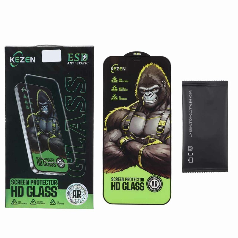 محافظ صفحه نمایش شیشه ای Full Cover Kezen Anti Static ESD مدل Apple iPhone 12 Pro Max (پک دار)