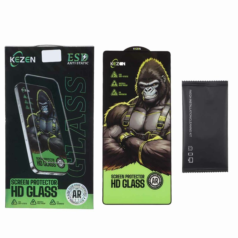 محافظ صفحه نمایش شیشه ای Full Cover Kezen Anti Static ESD مدل Samsung Galaxy S25 Ultra (پک دار)