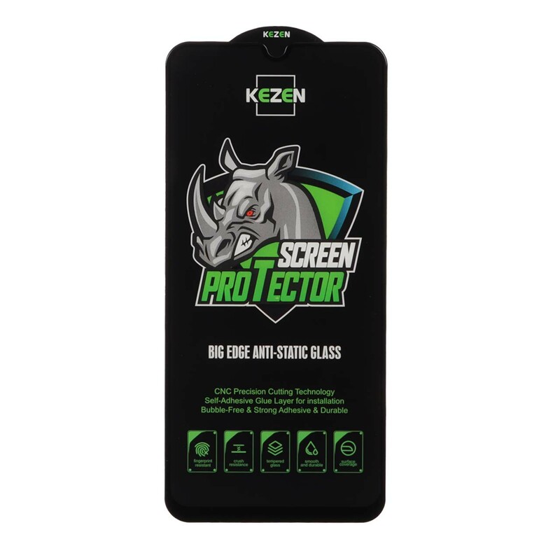 محافظ صفحه نمایش شیشه ای Full Cover Kezen Anti Static Big Edge مدل Samsung Galaxy A20 / A30 / A30S / A50 / A50S / M10S / M21 / M21S / M30 / M30S / M31 / Redmi Note 7 / Note 7 pro / Note 7s / Honor 9a / Y6p