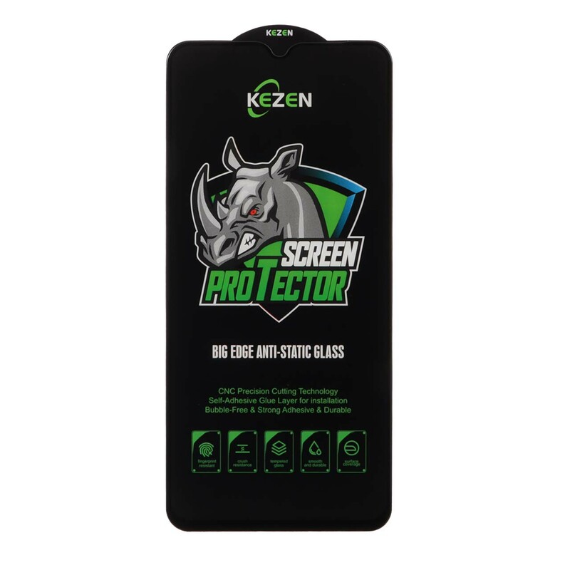 محافظ صفحه نمایش شیشه ای Full Cover Kezen Anti Static Big Edge مدل Xiaomi Redmi Note 8 Pro / Poco M3 / Redmi 9T / Note 9 4G
