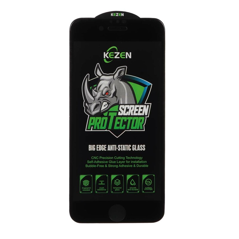 محافظ صفحه نمایش شیشه ای Full Cover Kezen Anti Static Big Edge مدل Apple iPhone 6 / 6S / 7 / 8 / SE 2020 / SE 2022 - مشکی