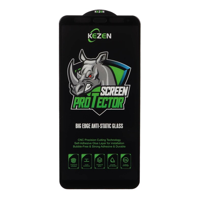 محافظ صفحه نمایش شیشه ای Full Cover Kezen Anti Static Big Edge مدل Samsung Galaxy A750 / J4 Core / J4 Plus / J6 Plus / J8 / A8 Plus / A6 Plus / A7 2018