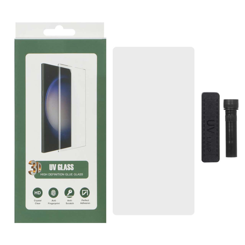 محافظ صفحه نمایش شیشه ای UV 3D Glass مدل Samsung Galaxy S22 Ultra (پک دار)