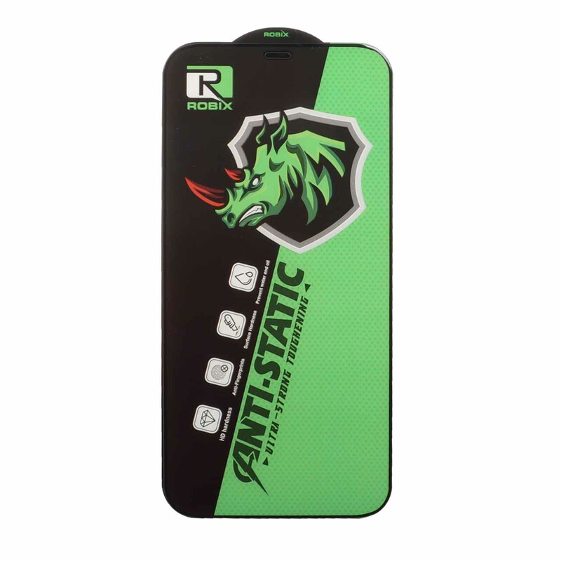 محافظ صفحه نمایش شیشه ای Full Cover Robix Anti Static ESD مدل Apple iPhone 12 Pro Max