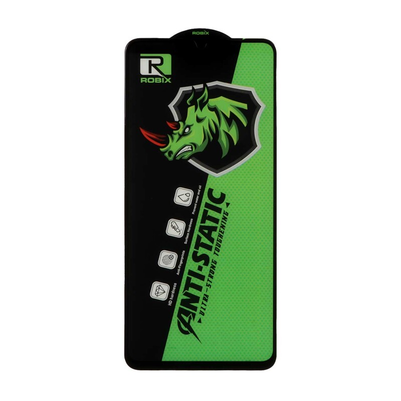 محافظ صفحه نمایش شیشه ای Full Cover Robix Anti Static ESD مدل Xiaomi Redmi 14C / Poco C75  / Poco C71 / Redmi A5 / Redmi A3 Pro / Redmi A4