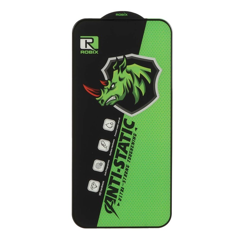 محافظ صفحه نمایش شیشه ای Full Cover Robix Anti Static ESD مدل Apple iPhone 13 / iPhone 13 Pro / iPhone 14 / 16e