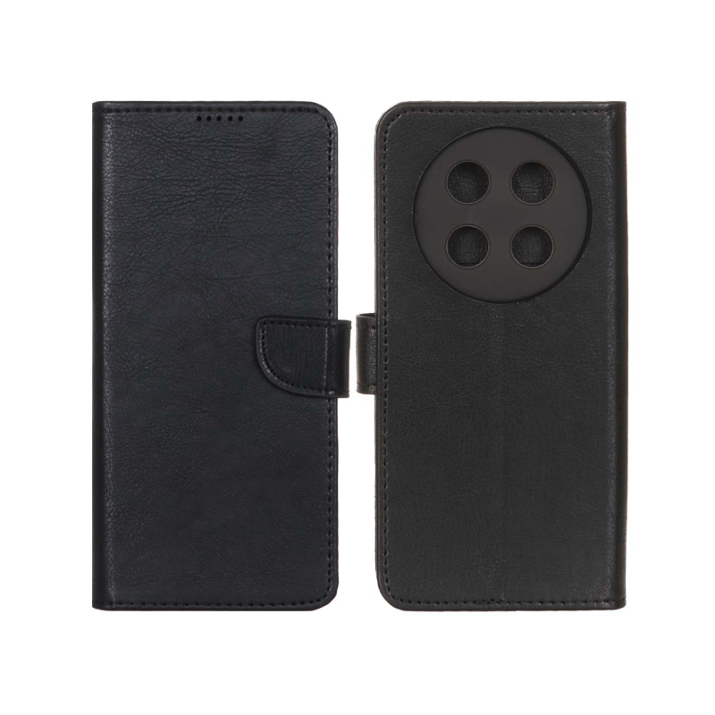 کیف چرمی موبایل مگنتی محافظ لنزدار Honor X9c - مشکی