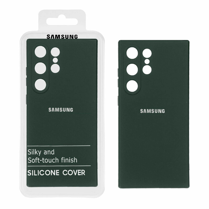 قاب نیو سیلیکون محافظ لنزدار RFF مدل Samsung Galaxy S24 Ultra - سبزتیره (پک دار)