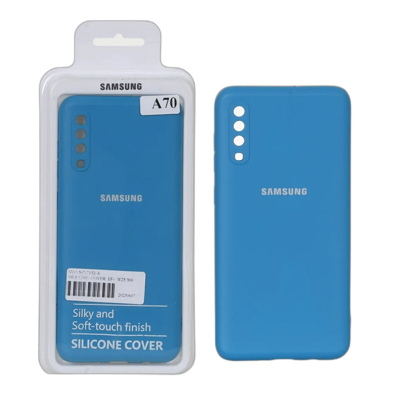 قاب نیو سیلیکون محافظ لنزدار RFF مدل Samsung Galaxy A70 / A70s - آبی (پک دار)