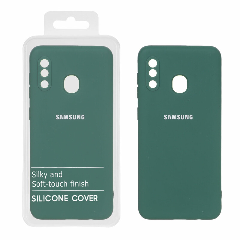 قاب نیو سیلیکون محافظ لنزدار RFF مدل Samsung Galaxy A30 / A20 - سبز (پک دار)