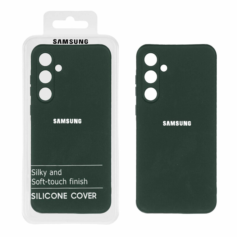 قاب نیو سیلیکون محافظ لنزدار RFF مدل Samsung Galaxy A55 - سبزتیره (پک دار)