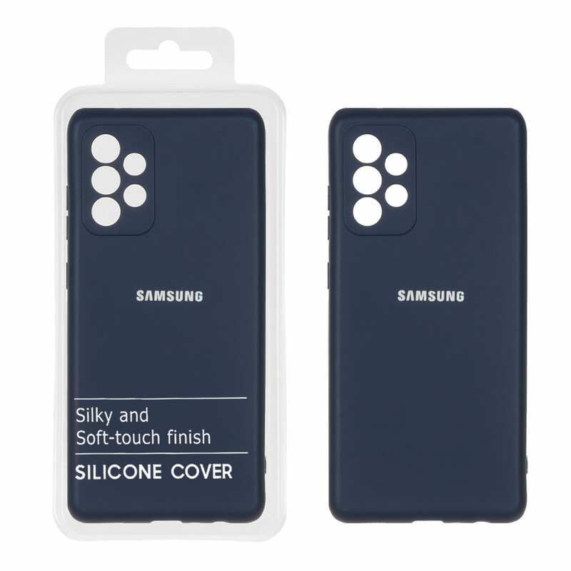قاب نیو سیلیکون محافظ لنزدار RFF مدل Samsung A72 - سرمه ای (پک دار)