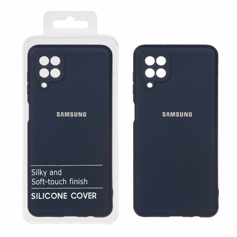 قاب نیو سیلیکون محافظ لنزدار RFF مدل Samsung Galaxy A12 / M12 / F12 - سرمه ای (پک دار)