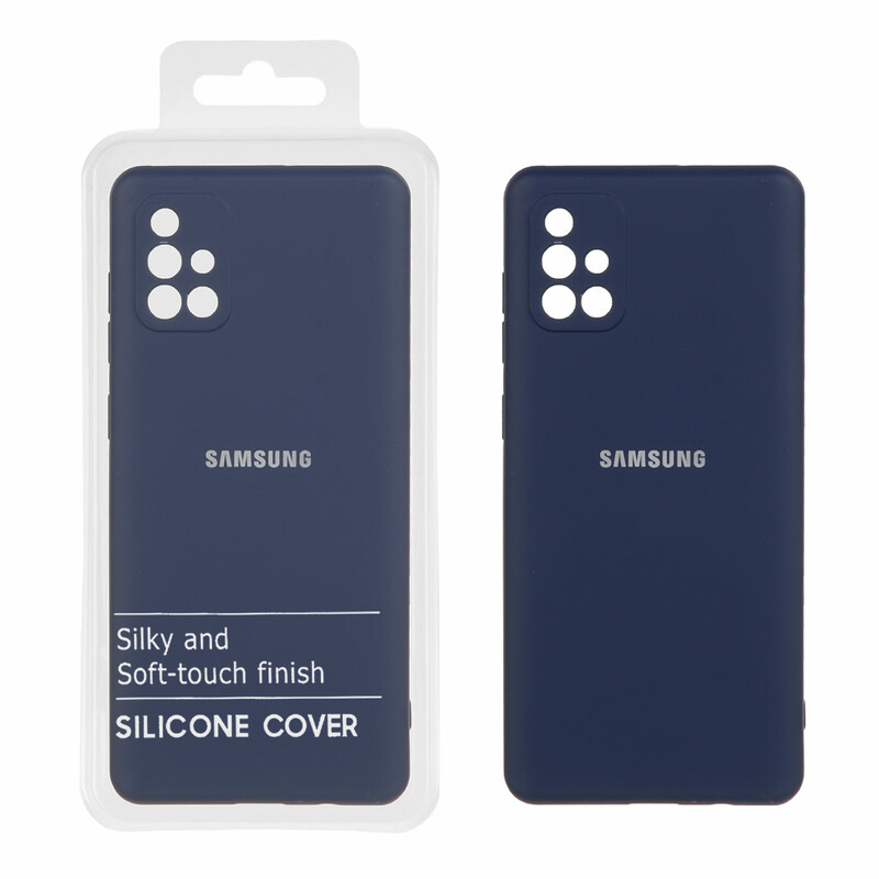 قاب نیو سیلیکون محافظ لنزدار RFF مدل Samsung Galaxy A71 - سرمه ای (پک دار)