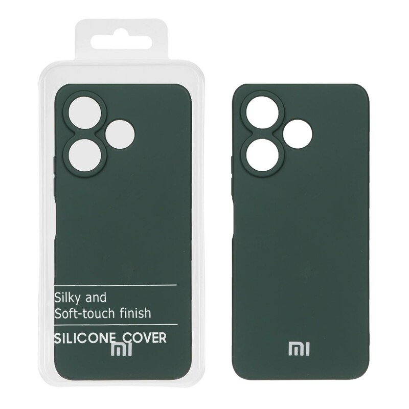 قاب نیو سیلیکون محافظ لنزدار RFF مدل Xiaomi Redmi 13X / Redmi 13 4G / Poco M6 4G - سبز تیره (پک دار)